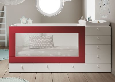 Modernūs vaiko kambario baldai Infinity 02 rojo