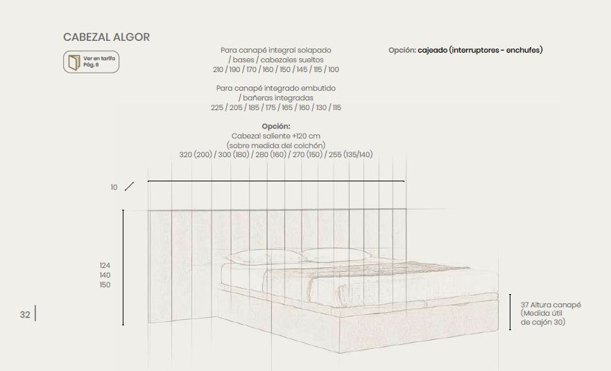 Modernūs miegamojo baldai lova Algor 2