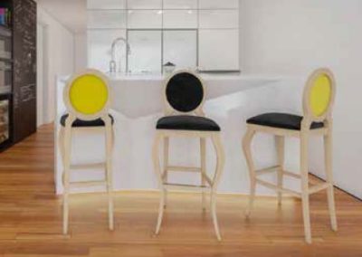 Modernios klasikos valgomojo baldai baro kėdė Berta