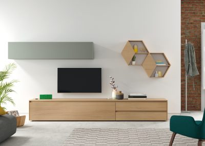 Modernūs svetainės baldai Soleil lentynos modulis Mel