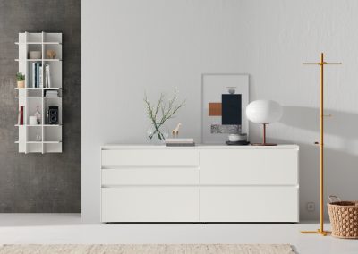 Modernūs svetainės baldai komoda Soleil lentynos modulis Mondrian