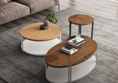 Modernūs svetainės baldai staliukai Carey