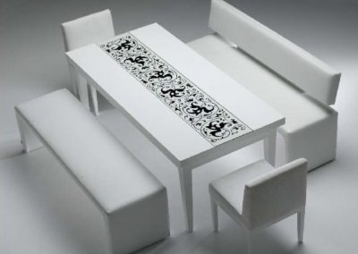 Modernus valgomojo stalas kėdė Ceti 7