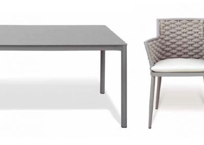 Modernūs lauko baldai valgomojo stalas kėdės Leon 4