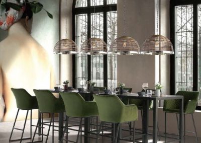 Modernūs valgomojo baldai Lugano baro kėdė Sienna