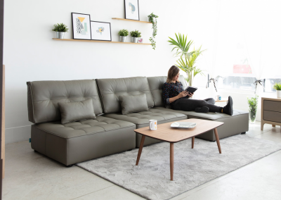 Modernūs minkšti svetainės baldai odinė sofa Arianne piel 5
