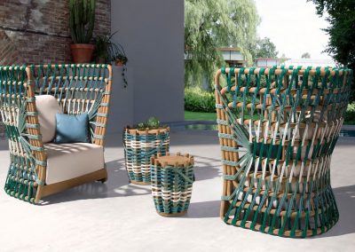 Modernios klasikos lauko baldai krėsliukai Snake