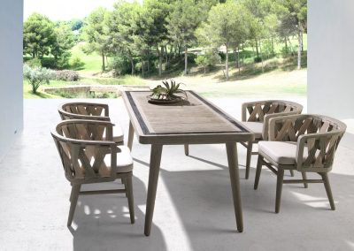 Modernios klasikos lauko baldai stalas ir kėdės Spark