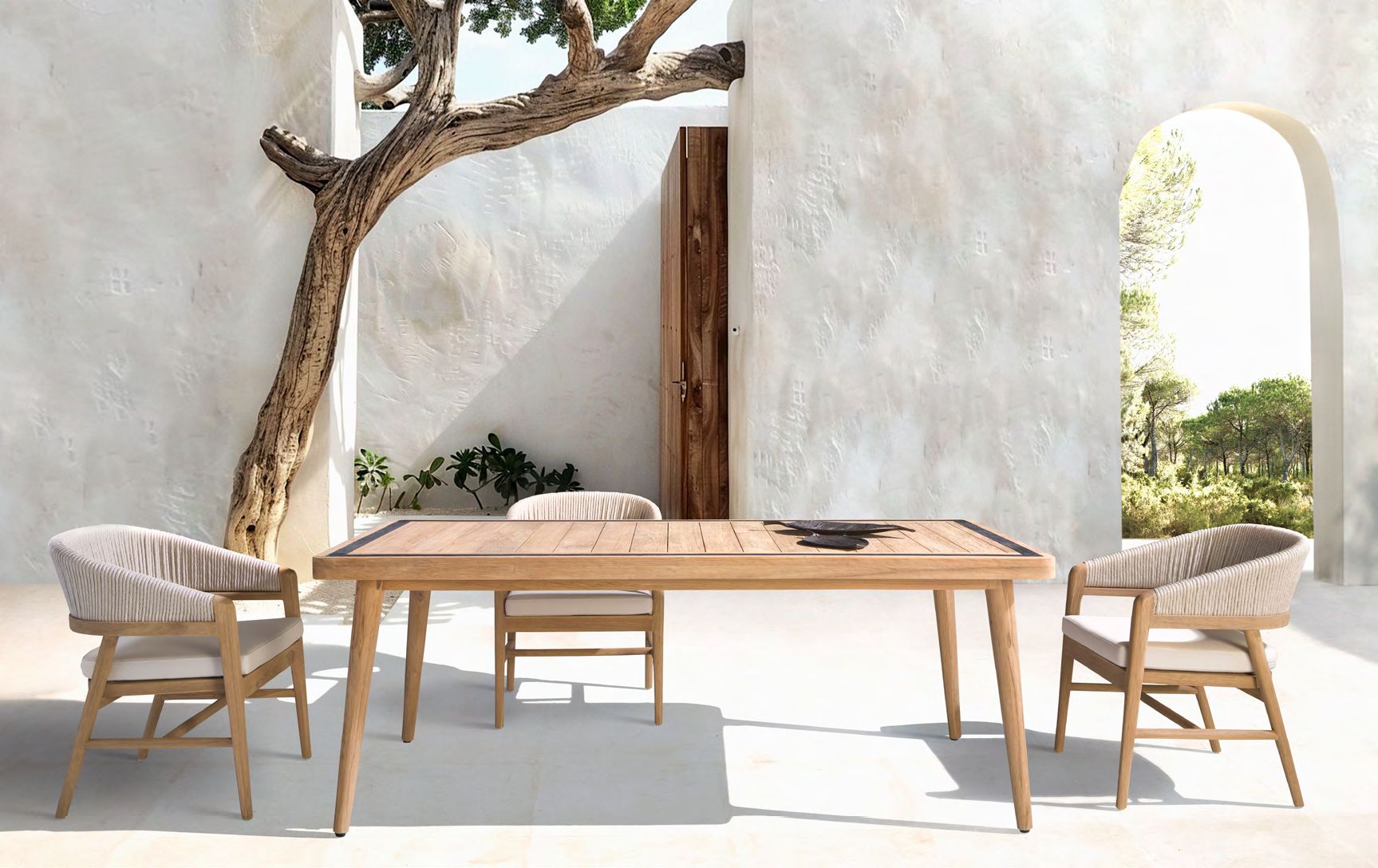 Modernios klasikos lauko baldai valgomojo stalas kėdės Desire