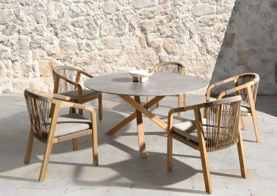 Modernios klasikos lauko baldai valgomojo stalas kėdės Harper