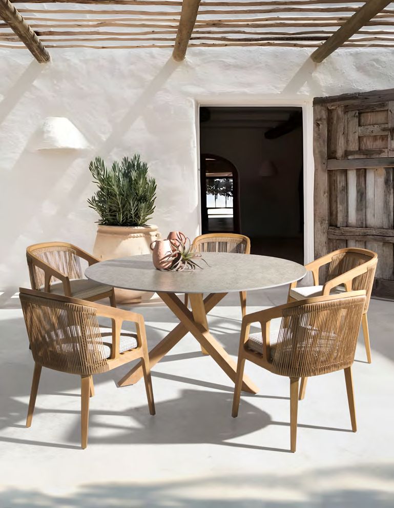 Modernios klasikos lauko baldai valgomojo stalas kėdės Rio